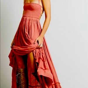 Boho beach dress in beautiful coral color